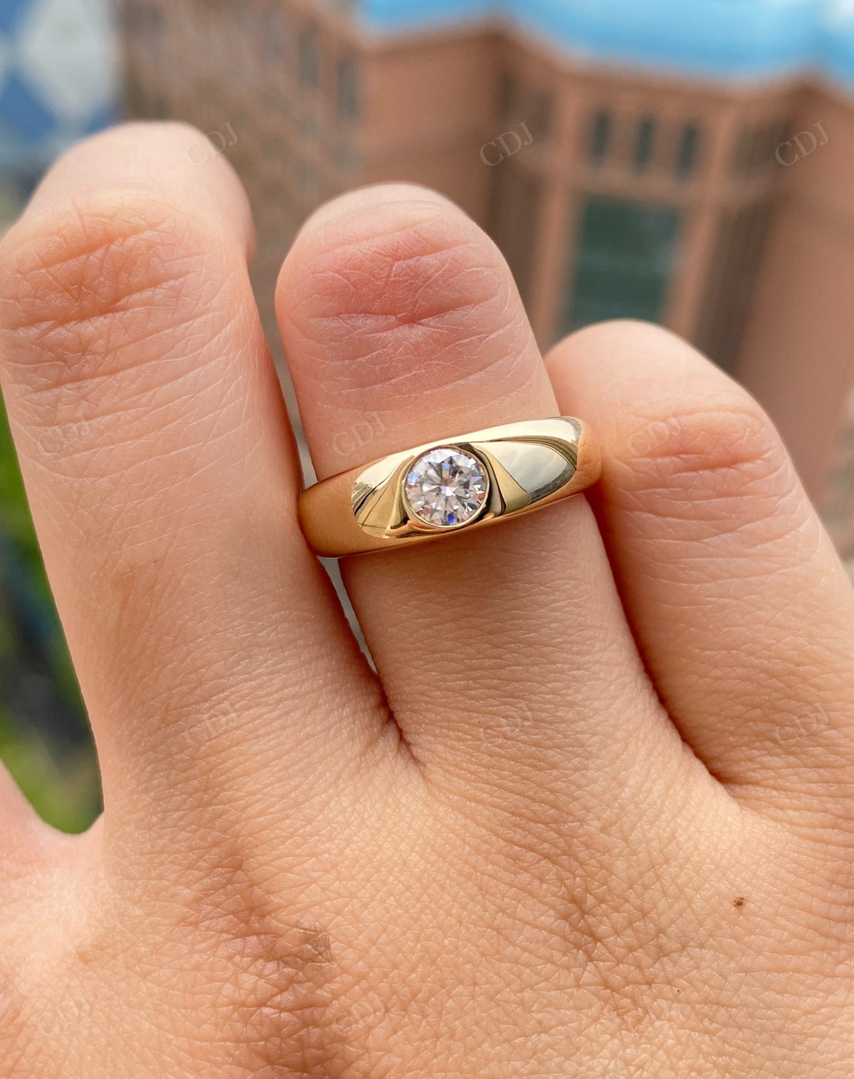 Round Lab Grown Diamond Vintage Wedding Band customdiamjewel