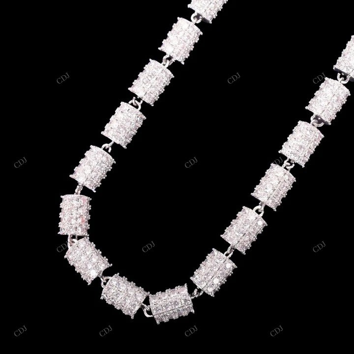 VVS Moissanite 925 Sterling Silver Gold Plated Chain CustomDiamJewel
