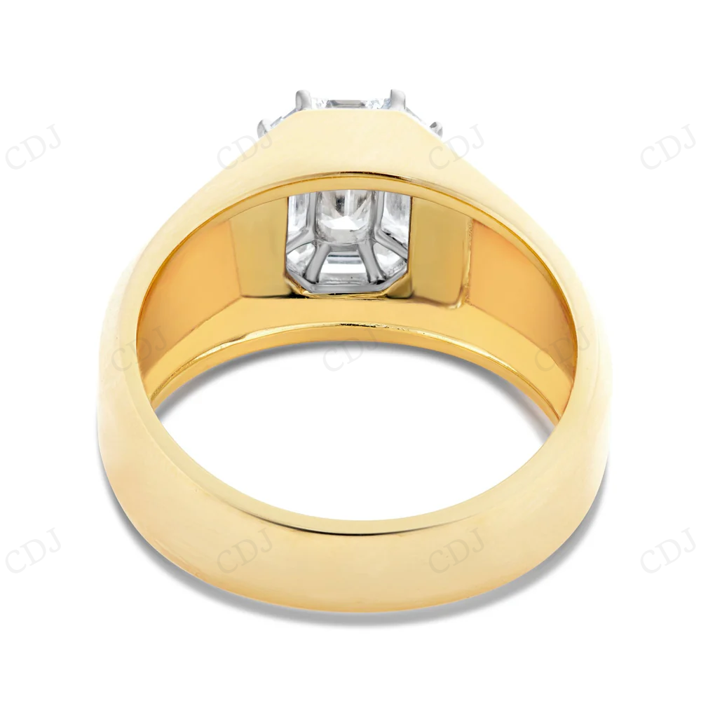 18Kt Emerald Moisanite Cluster Diamond Ring Engagement Ring CustomDiamJewel