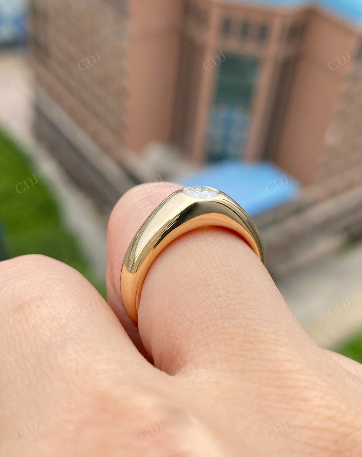 Round Lab Grown Diamond Vintage Wedding Band customdiamjewel