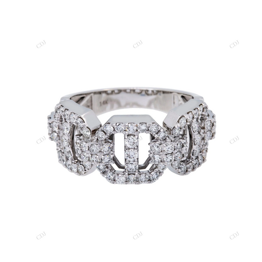 14k Iced Out Moissanite Cuban Link Ring hip hop jewelry customdiamjewel