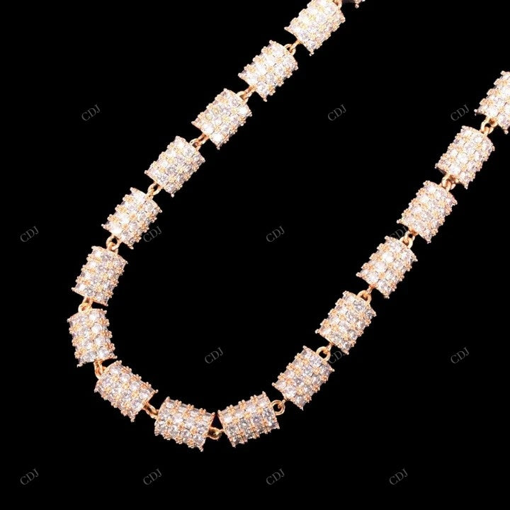 VVS Moissanite 925 Sterling Silver Gold Plated Chain CustomDiamJewel