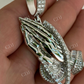 Praying Hands Cross Mens Diamond Pendant  customdiamjewel   