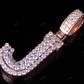 1.5" 1.05 CTW Two Tone Gold Diamond 3D Custom Initial 'J' Letter Pendant CustomDiamJewel