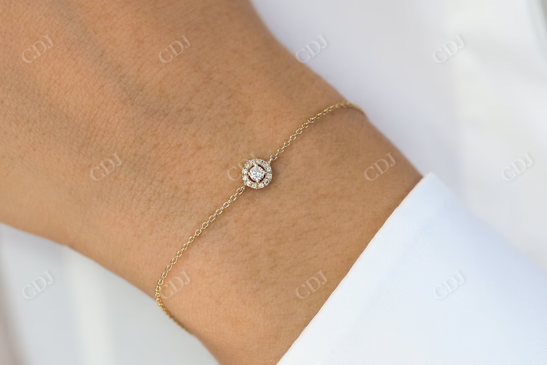 0.15CTW Moissanite Halo Set Diamond Bracelet  customdiamjewel   