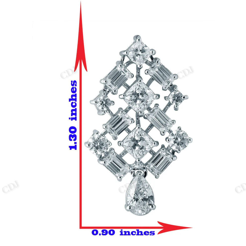 Sterling Silver Moissanite Baguette Pendant hip hop jewelry CustomDiamJewel