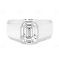 18Kt Emerald Moisanite Cluster Diamond Ring Engagement Ring CustomDiamJewel