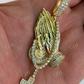 Praying Hands Cross Mens Diamond Pendant  customdiamjewel   