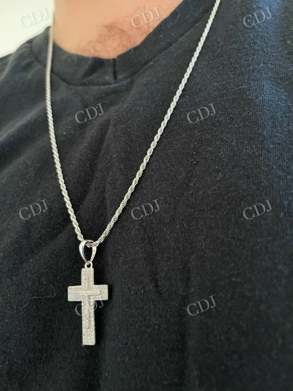 CVD Diamond Cross Pendant For Men  customdiamjewel   