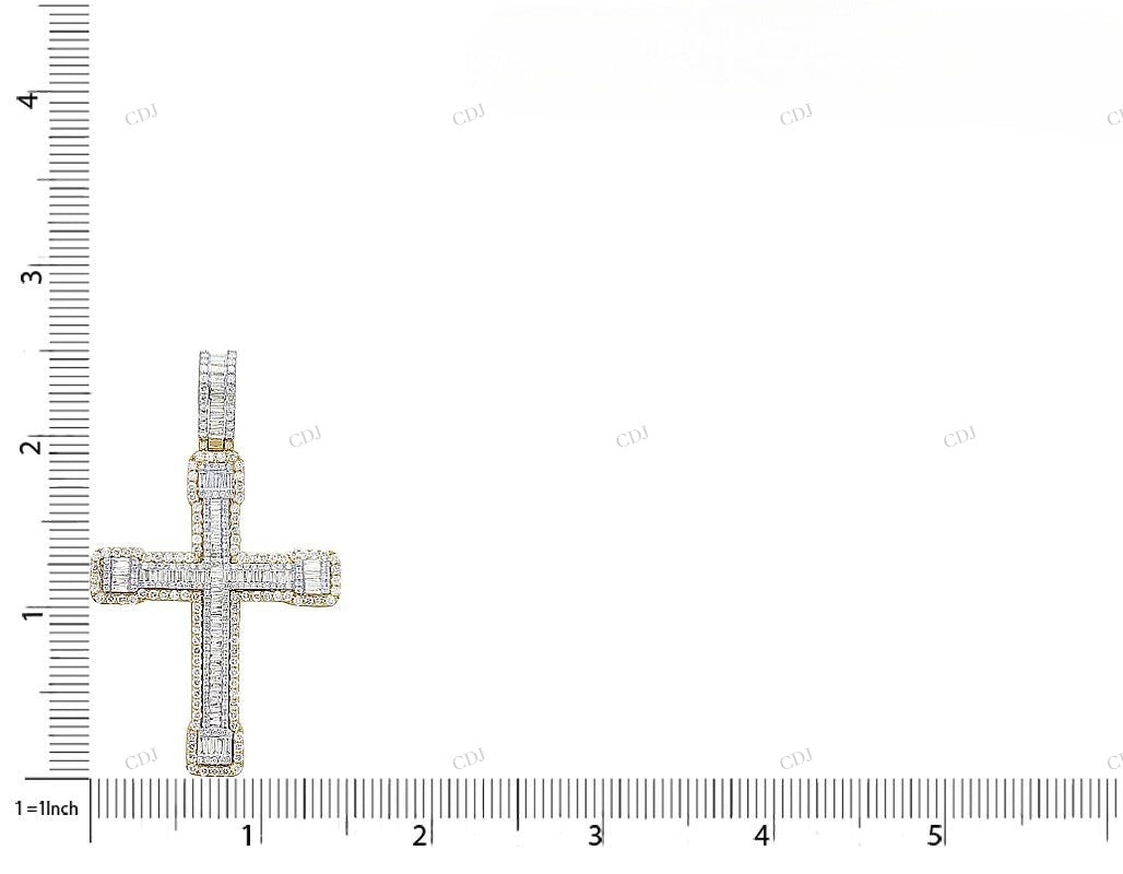 Custom Baguette Diamond Cross Luxury Pendant hip hop jewelry CustomDiamJewel