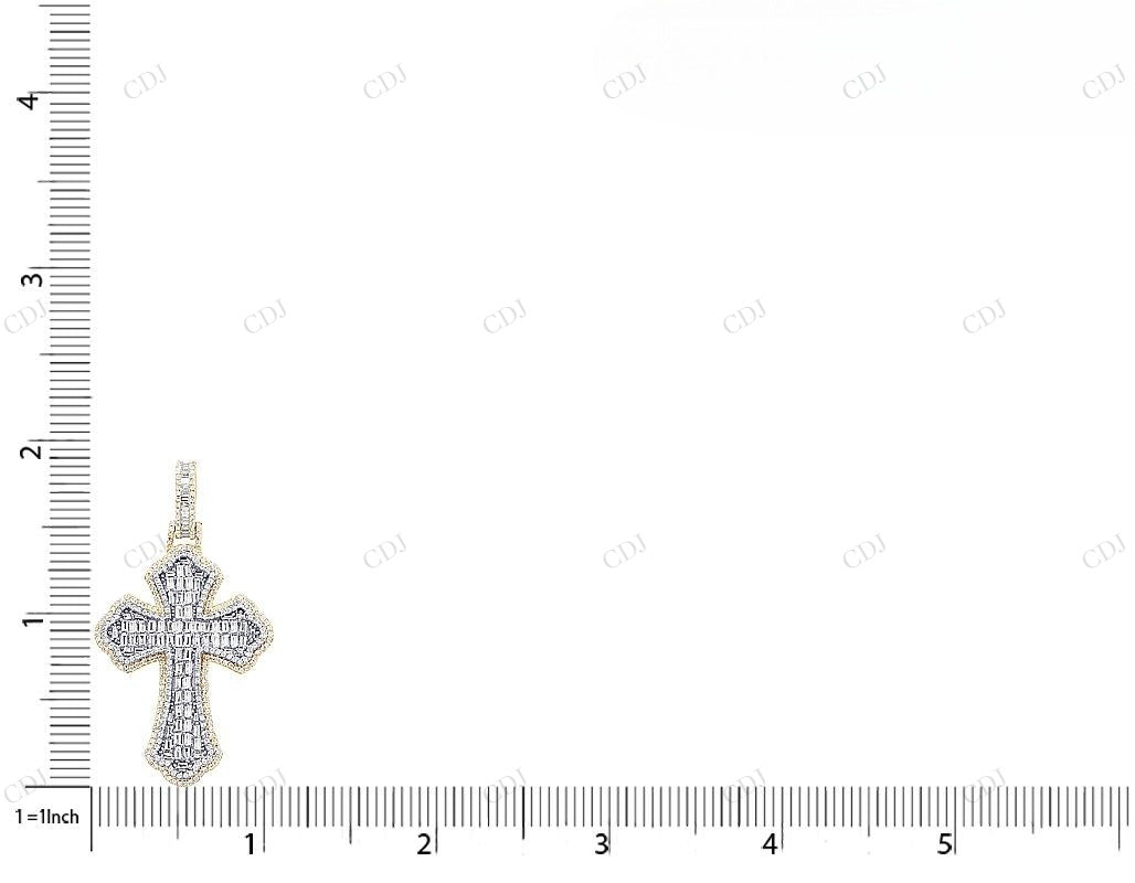 1.9 Inch Lab Grown Diamond 14K Gold Cross Pendant Hip Hop Pendent customdiamjewel