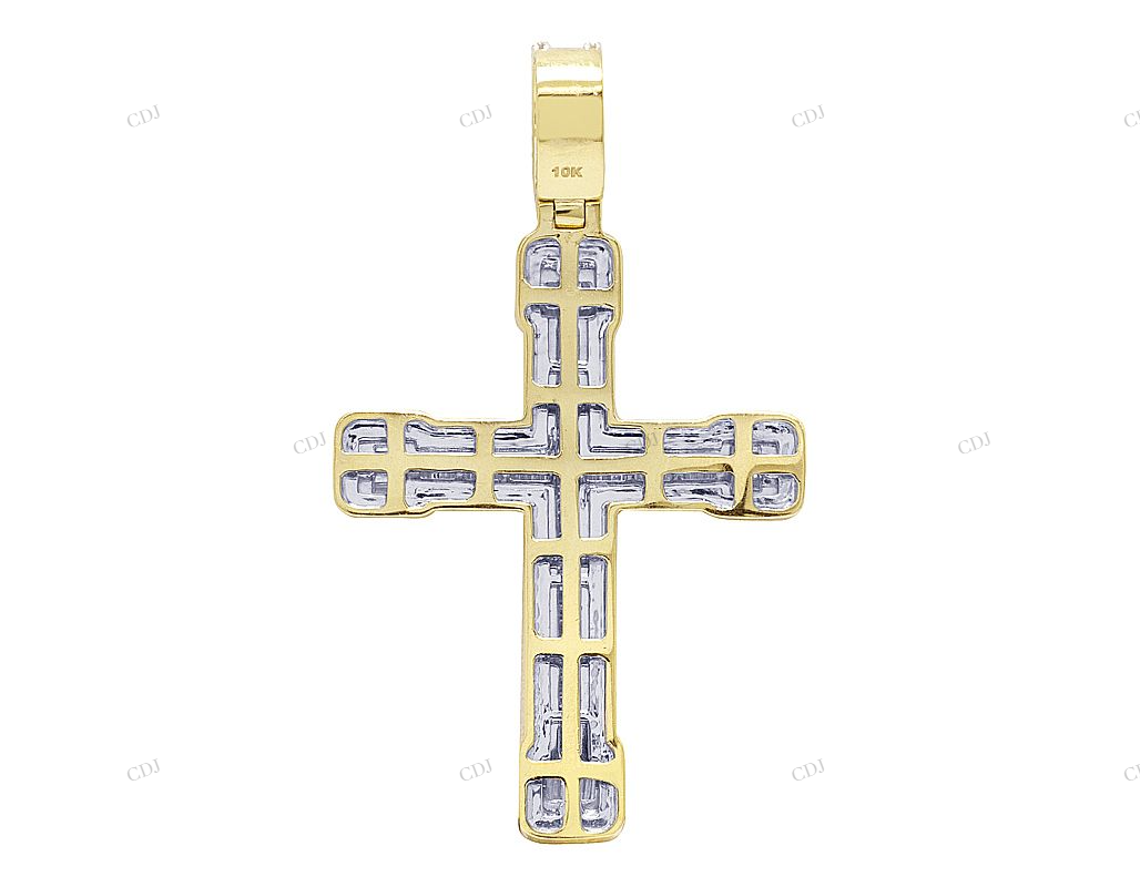 Custom Baguette Diamond Cross Luxury Pendant hip hop jewelry CustomDiamJewel