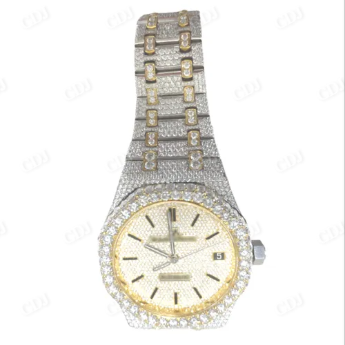 Iced Natural Diamond Two-Tone Automatic AP Watch customdiamjewel