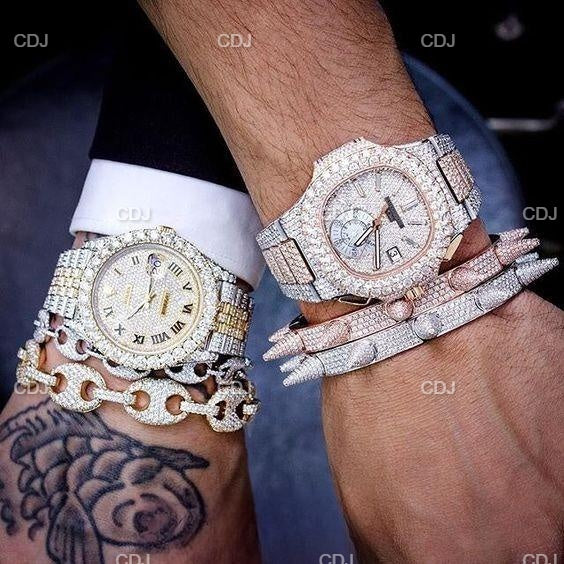 Moissanite Iced Out Hip Hop Watches For Men customdiamjewel