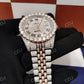 Big Diamond Bezel Set Men Rolex Jubilee Belt Watch customdiamjewel