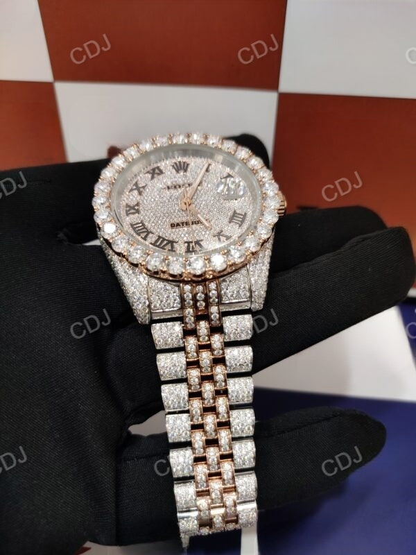 Big Diamond Bezel Set Men Rolex Jubilee Belt Watch customdiamjewel