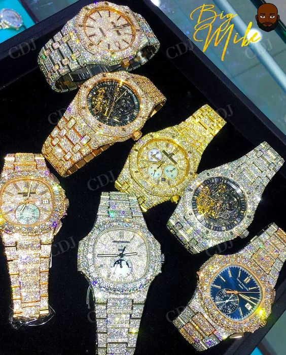Iced out Roman Dial 41MM Iced Out Handmade Natural Diamond Watch customdiamjewel