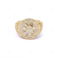 14K Yellow Gold Men's Silver Moissanite Ring hip hop jewelry customdiamjewel