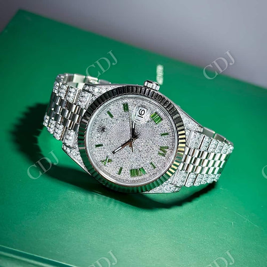 Fully iced Out Moissanite Diamond Wrist Watch customdiamjewel