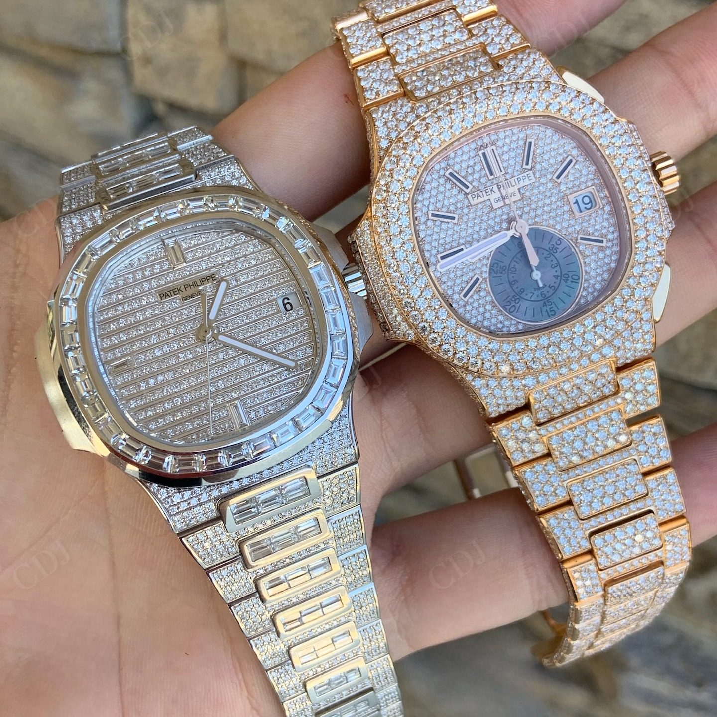 Fully Iced Out Patek Phillips Diamond Studded Watch