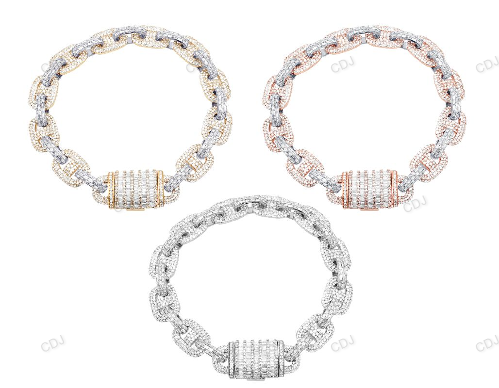 VVS Moissanite Mariner Link Trendy Bracelet hip hop jewelry customdiamjewel