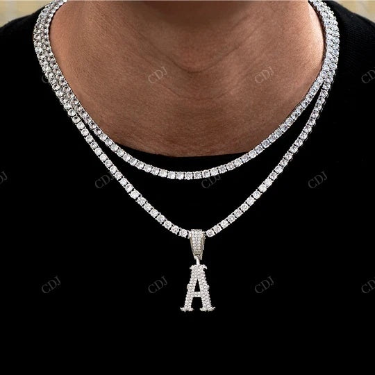 Unique 925 Sterling Silver Initial Pendant hip hop jewelry CustomDiamJewel