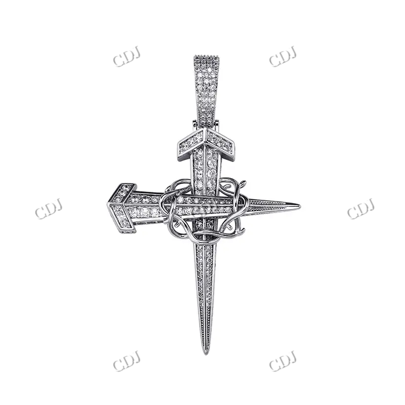 Cross Design Solid Gold Hip Hop Pendant For Men hip hop jewelry CustomDiamJewel