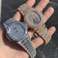 Fully Iced Out Patek Philippe Lab Diamond Studded Watch For Mens customdiamjewel
