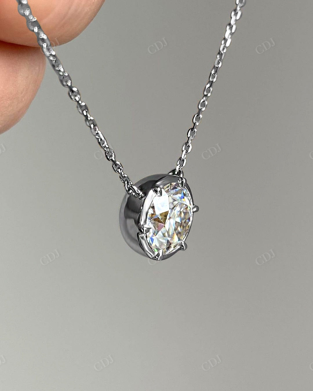 Georgian Set Lab Grown Diamond Pendant