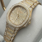 Fully Yellow Iced Out Hip Hop VVS Moissanite Patek Philippe Watch customdiamjewel