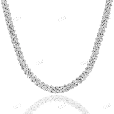 Lab Grown Diamond Prong Set Cuban Chain hip hop jewelry CustomDiamJewel