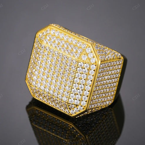 Fully Iced Out Bling Men's Signet Rings In 10K Solid Gold hip hop jewelry CustomDiamJewel