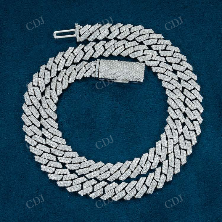 10MM Round Cut Cuban Link Chain White Gold hip hop jewelry customdiamjewel   