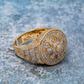 14K Yellow Gold Men's Silver Moissanite Ring hip hop jewelry customdiamjewel