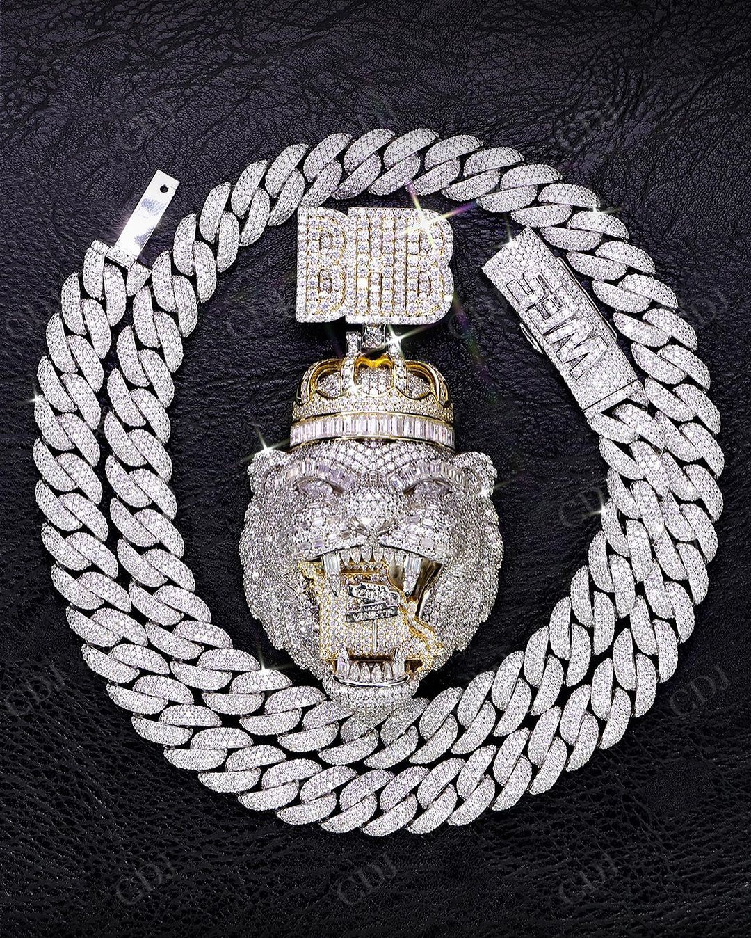 New Trendy Design Two Tone Gold Plated Pendant hip hop jewelry CustomDiamJewel   
