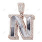 3.5CTW Iced Letter 'N' Rose Gold Diamond Initial Pendent hip hop jewelry CustomDiamJewel