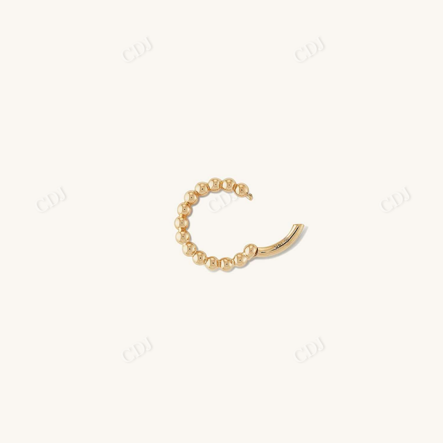 14K Yellow Gold Beaded Cartilage Mini Hoop