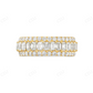 18k Yellow Gold Emerald & Round Diamond Men's Eternity Band hip hop jewelry CustomDiamJewel