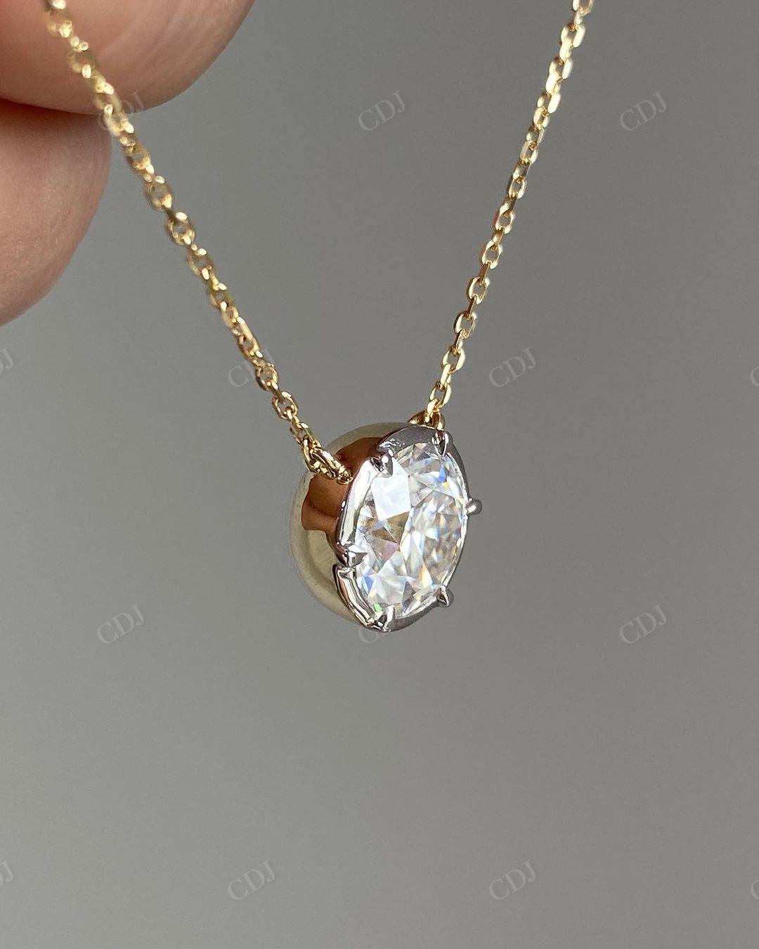 Georgian Set Lab Grown Diamond Pendant
