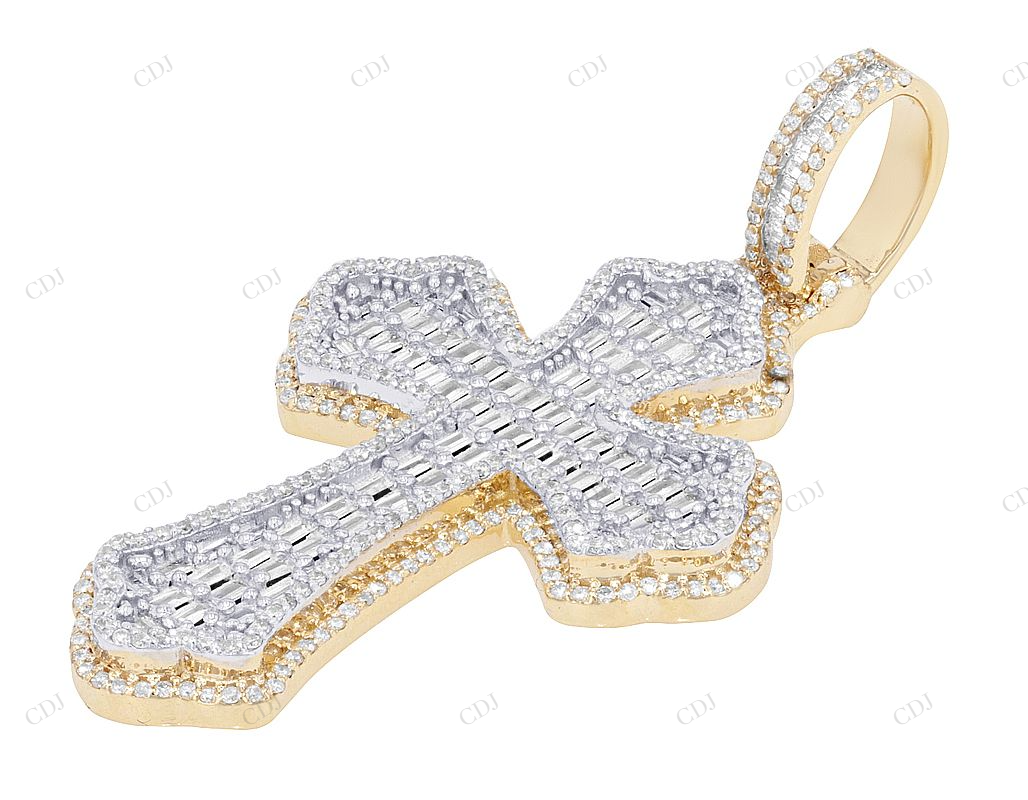 1.9 Inch Lab Grown Diamond 14K Gold Cross Pendant Hip Hop Pendent customdiamjewel