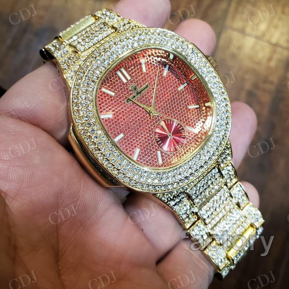 Lab Grown Diamond Patek Philippe Hip Hop Wrist Watch customdiamjewel