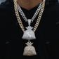 Iced Out Hip Hop Dollar Bag Moissanite Pendant hip hop jewelry CustomDiamJewel