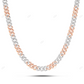 VVS Moissanite Two Tone Miami Cuban Link Chain CustomDiamJewel
