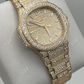 Fully Yellow Iced Out Hip Hop VVS Moissanite Patek Philippe Watch customdiamjewel