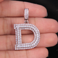 1.5" 1.7 CTW 10K Gold Natural Diamond D Letter Pendant CustomDiamJewel