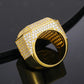 Fully Iced Out Bling Men's Signet Rings In 10K Solid Gold hip hop jewelry CustomDiamJewel