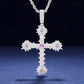 Iced out Barbed Moissanite Cross Pendant For Bling Men hip hop jewelry CustomDiamJewel