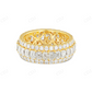 18k Yellow Gold Emerald & Round Diamond Men's Eternity Band hip hop jewelry CustomDiamJewel