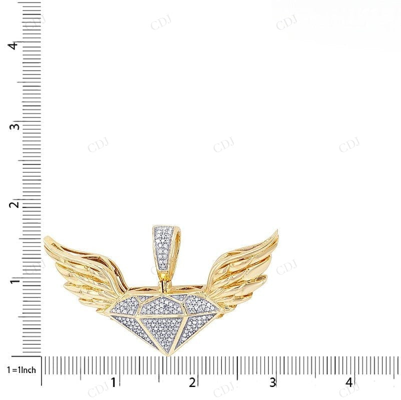 0.3 CTW Sterling Silver with Moissanite Wing Pendant CustomDiamJewel