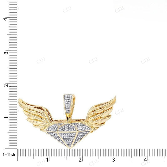 0.3 CTW Sterling Silver with Moissanite Wing Pendant CustomDiamJewel